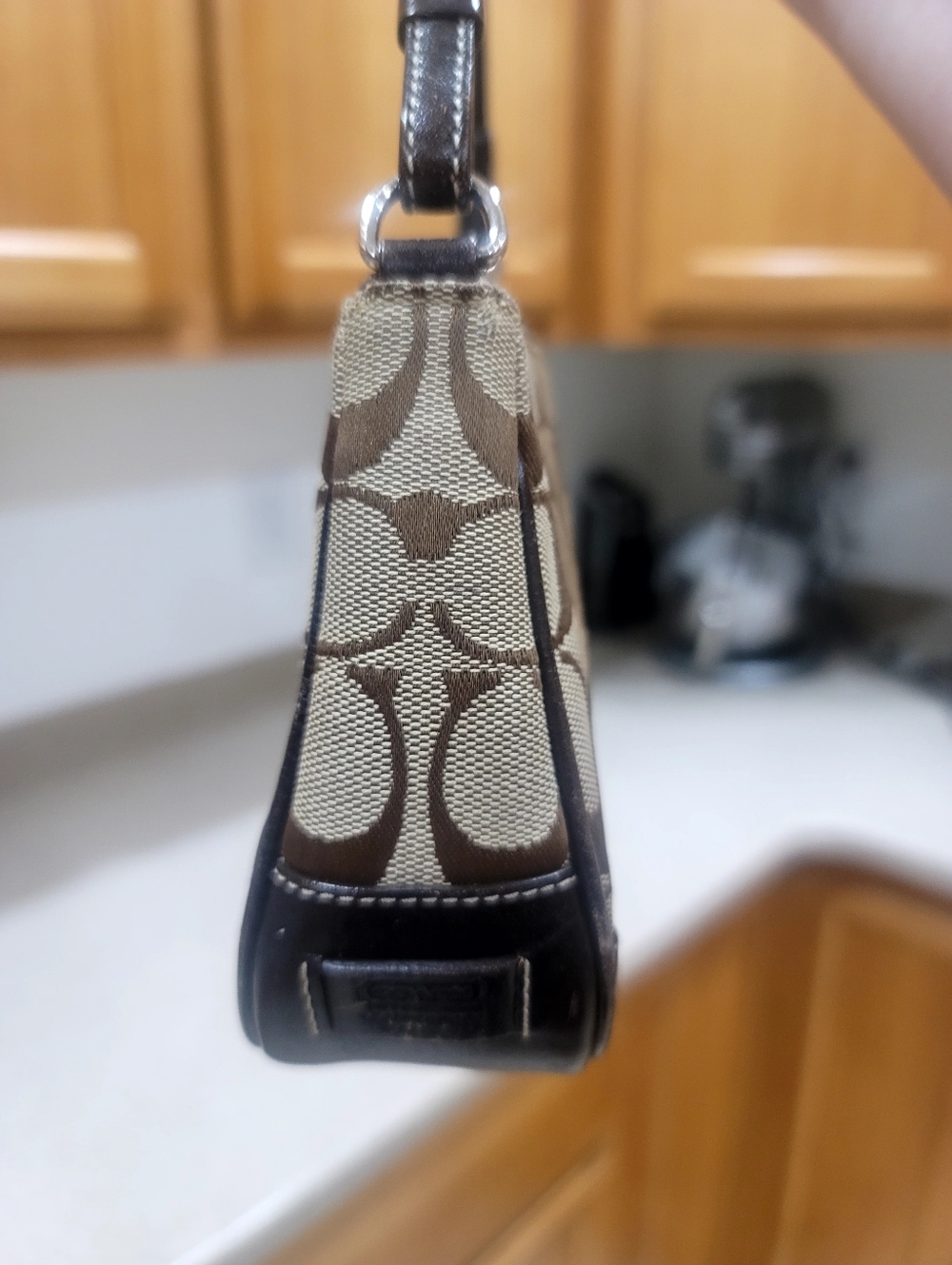 Coach Signature C Demi Pouch Jacquard Leather Baguette 6094 Y2K Vintage - Picture 6 of 8